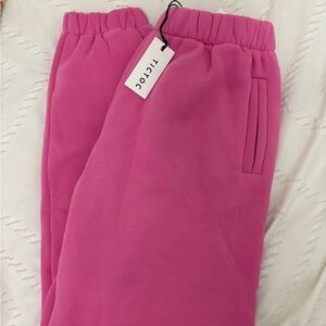 Pink fleece joggers